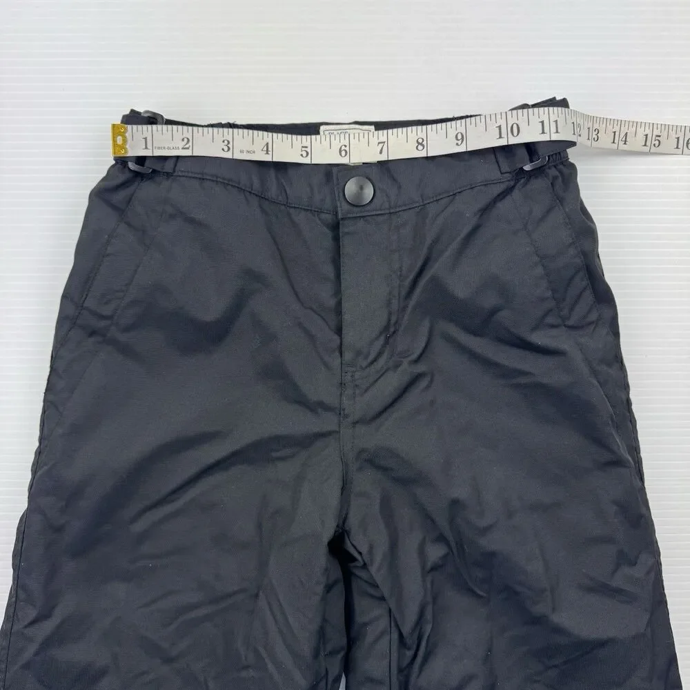 Childrens Place Snow Pants Kids 7 Black Adjustable Waist Athleisure Winter Ski